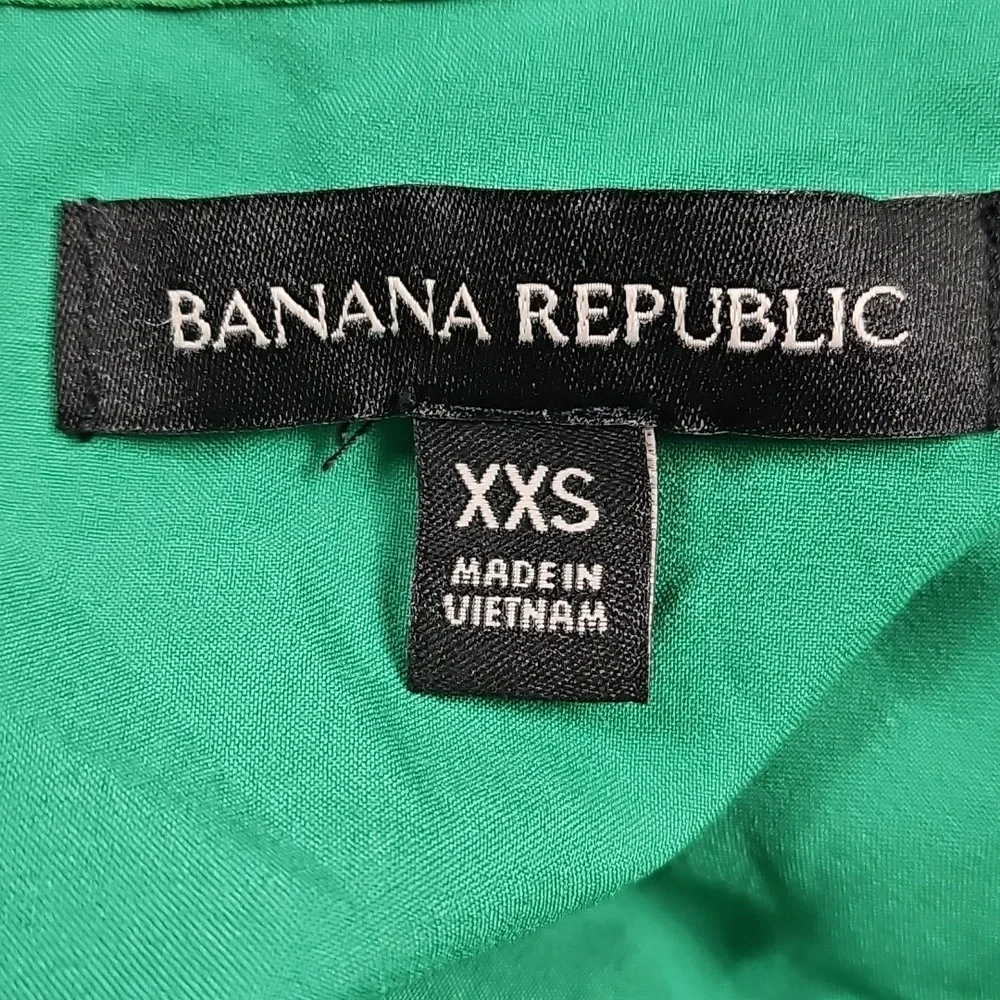 Banana Republic Forest Green Georgette Micro Pleated Sleeveless Mini Dress